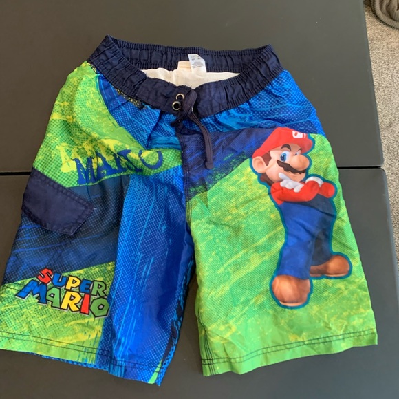 Nintendo Mario Board Short Swim Trunks Size 10 - Picture 1 of 5